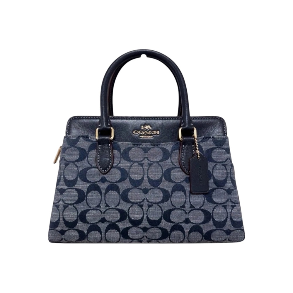Coach Mini Darcie Carryall Satchel Chambray Signature Canvas CH859